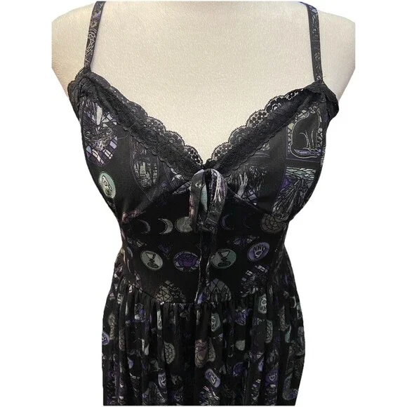 Hot Topic Cosmic Aura Sz MD Stained Glass Mesh Dress Whimsygoth Witch Sleeveless - Picture 2 of 16